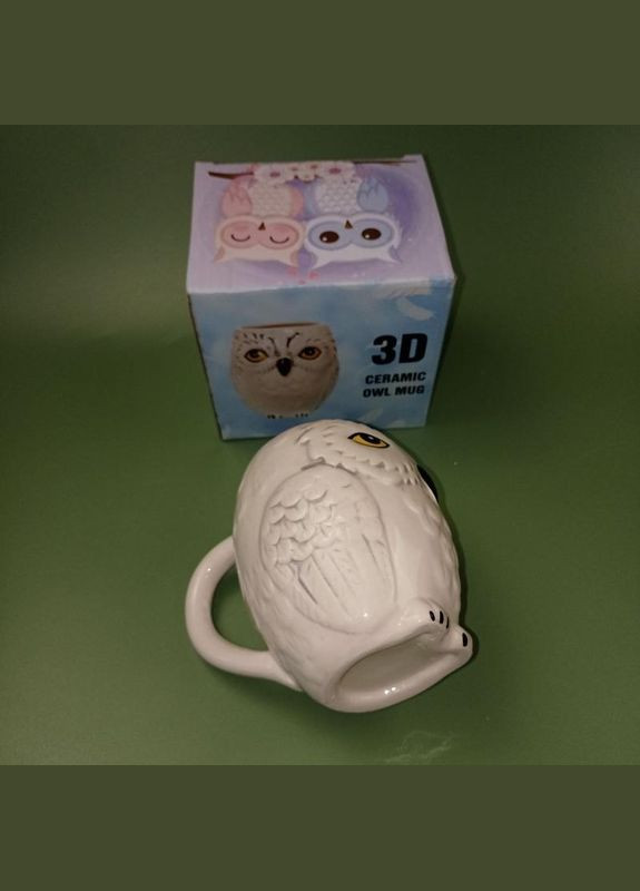 Кружка в виде белой совы гарри поттера гедвига качественная 3д керамика+подарок No Brand (342384661)