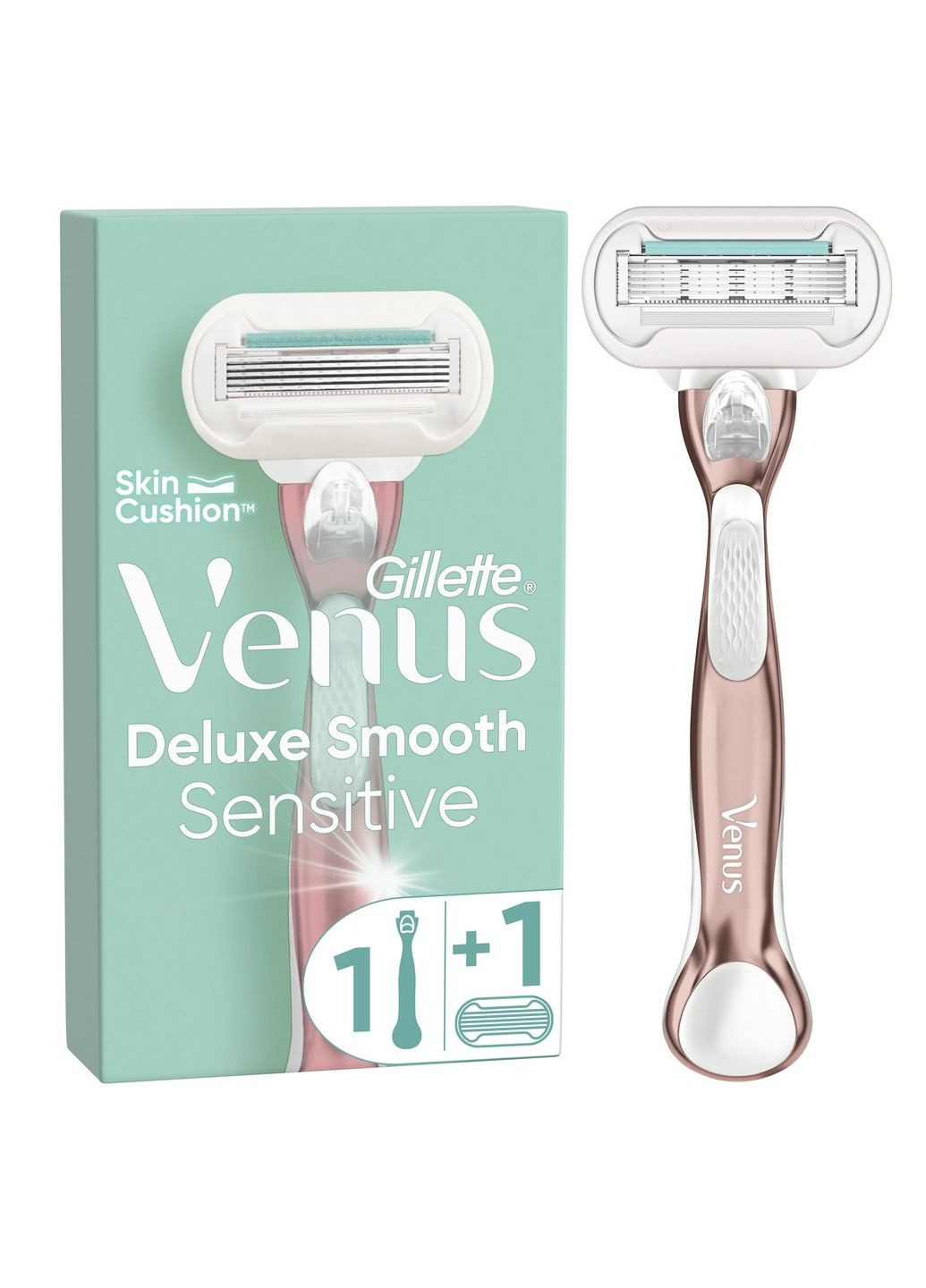 Станок для гоління жіночий (бритва) Venus Extra Smooth Sensitive RoseGold з 1 змінним картриджем Gillette (304575298)