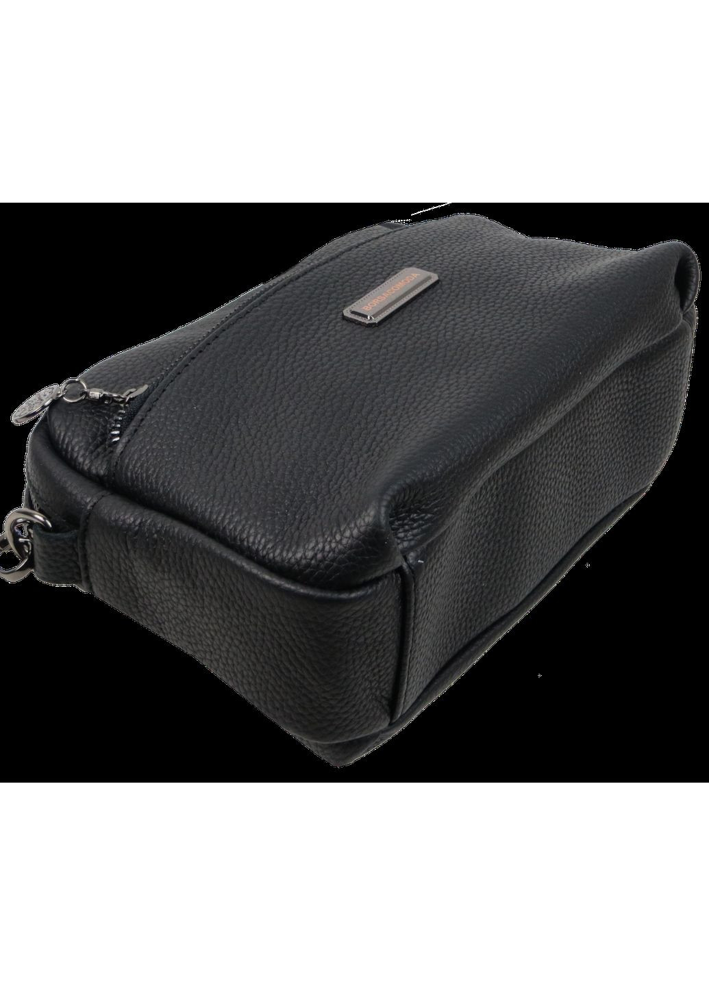 Жіноча шкіряна сумка на плече чорна Borsacomoda (360893829)