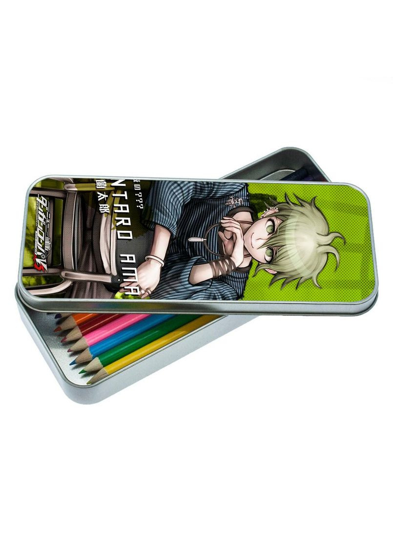 Пенал шкільний для хлопчика та дівчинки металевий Аніме Дангаромпа #007 7*18 см Silver No Brand (309160565)