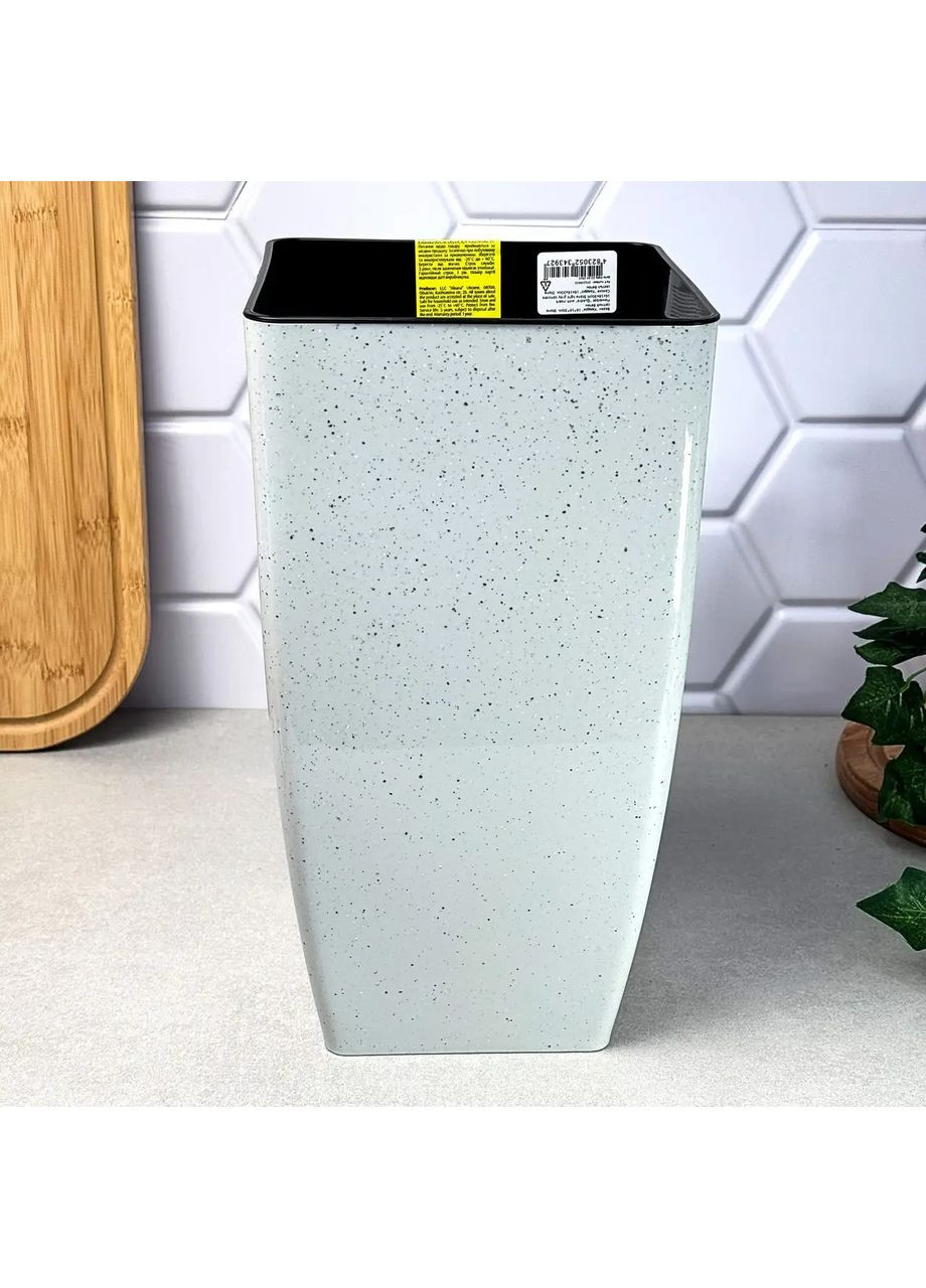 Велике квадратне кашпо для пальми 27*27*51см 13л, Квадро Світлий Бетон Алеана (370388833)