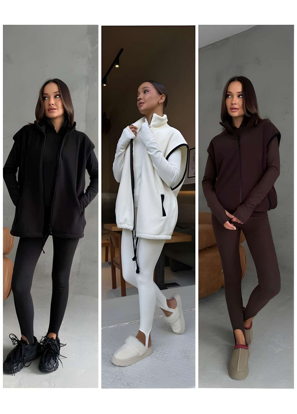 Жіночий теплий флісовий термокостюм термокомплект термобілизна із жилеткою Україна (366869002)