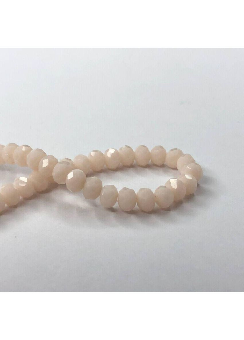 Намистини кришталеві рондель 4х3мм, нитка-130 шт, бежевий матовий Plus-plus (354795514)