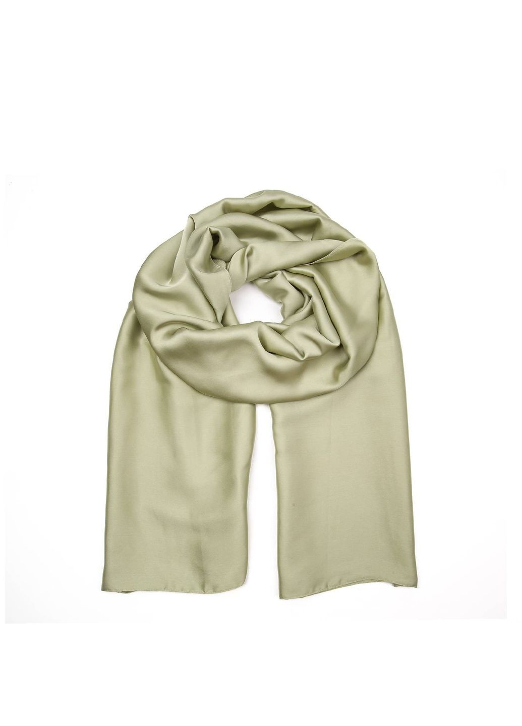 Палантин женский однотонный атлас зеленая КРИСТАЛ LuckyLOOK 723-528 (326487879)