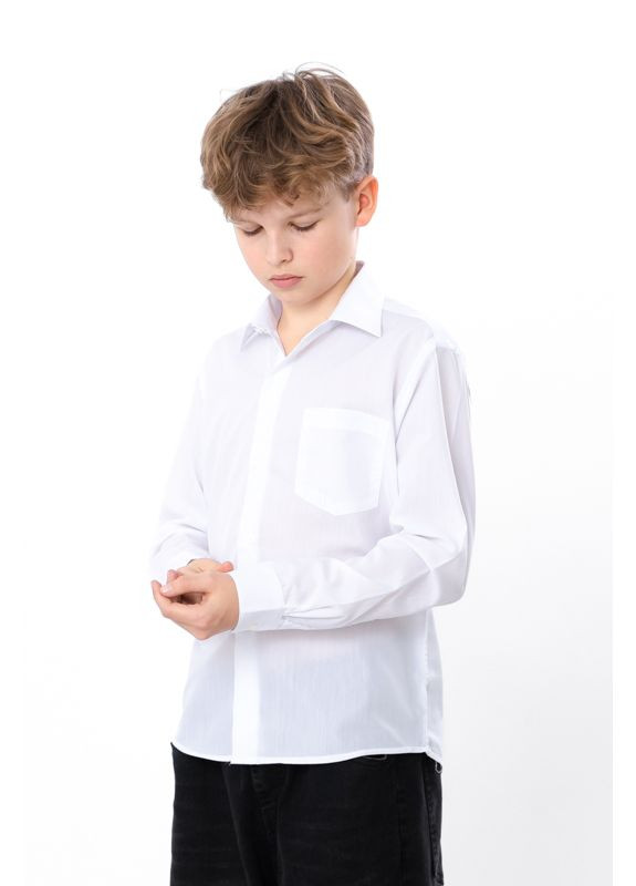 Белая повседневный рубашка однотонная Носи своє