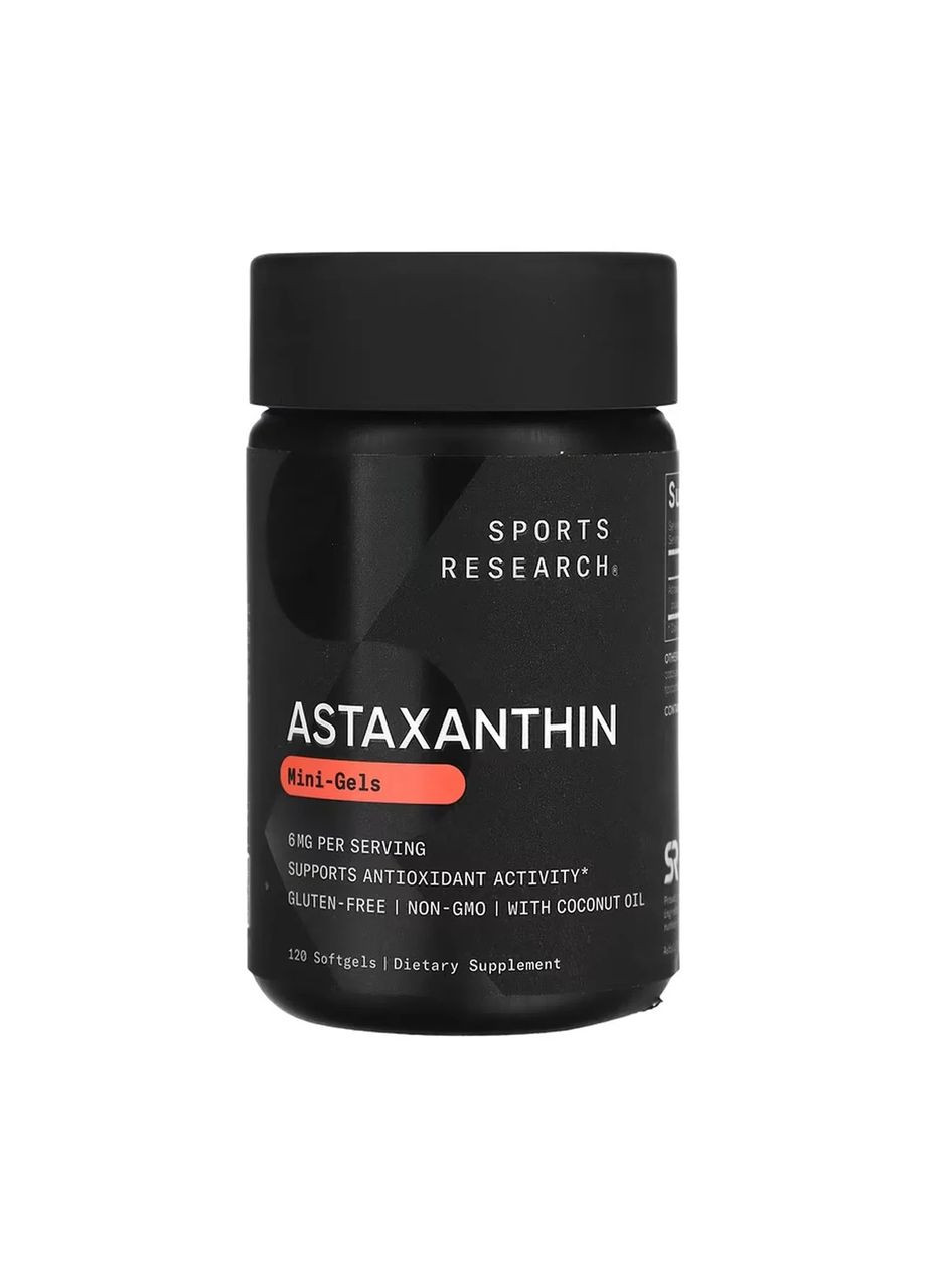 Астаксантин Astaxanthin 6 мг Sport Research, 120 капсул Sports Research (361117168)