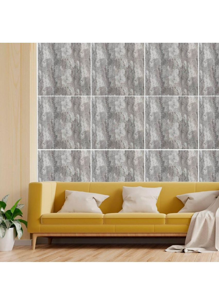 Декоративна ПВХ плита 600х600х3мм платиновий мармур (S) SW-00001632 Sticker Wall (353967993)