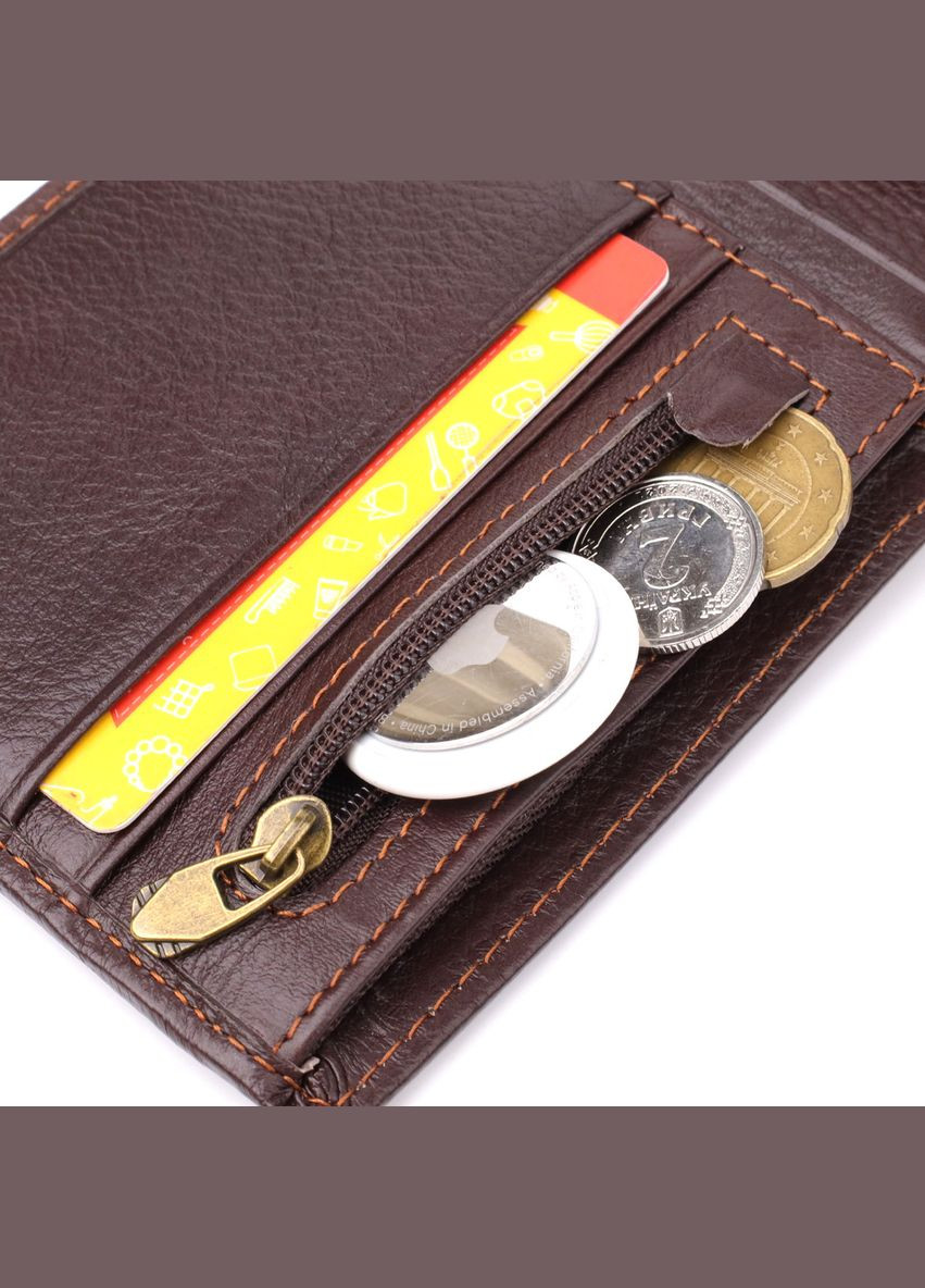 Горизонтальный стильный кошелек из натуральной кожи 22888 Vintage (325449421)