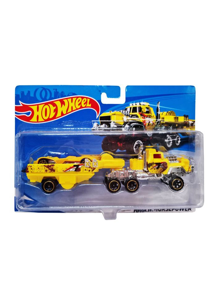 Дитячий ігровий набір машинок T-K937-1(Yellow) з трейлером BMW (316274251)