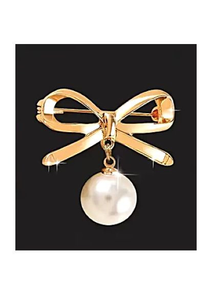 Брошь - шпилька Бантик с бусиной No Brand (361319540)