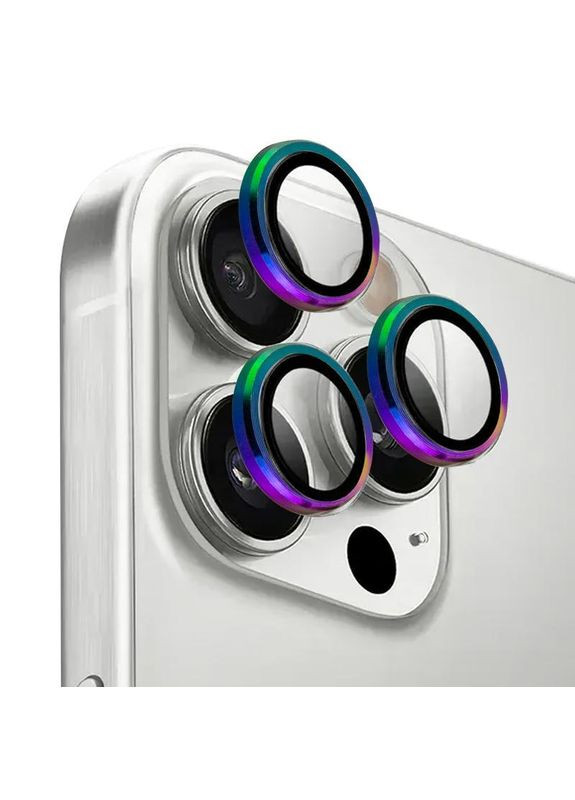 Захисне скло Metal Classic на камеру для Apple iPhone 17 Pro (6.3") / 17 Pro Max (6.9") Rainbow No Brand (365750054)