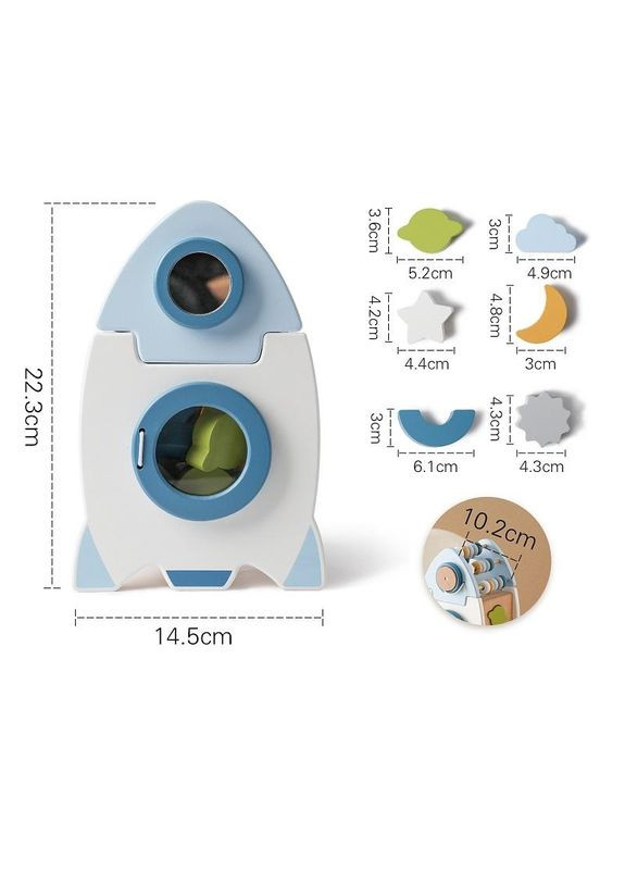 Деревянная игрушка ракета Asaki арт. 7220 Голубой No Brand (302966056)
