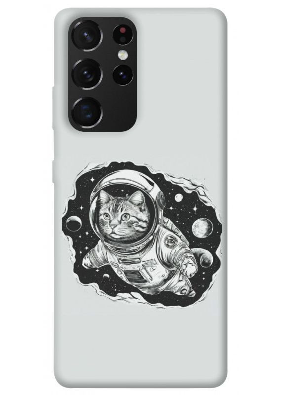 Чохол з принтом для Samsung Galaxy S21 Ultra / для самсунг галаксі С21 ультра Кіт космонавт No Brand (338601769)
