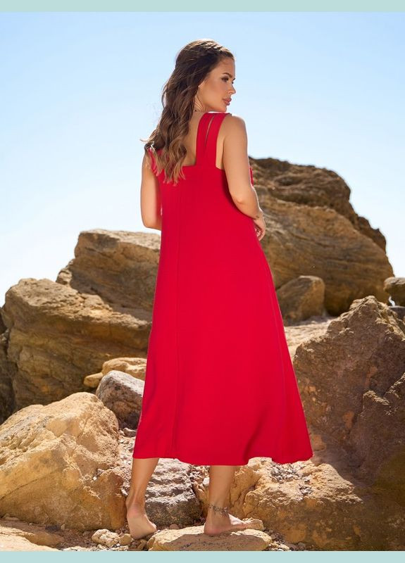 Красное платье 14123 красное ISSA PLUS однотонное
