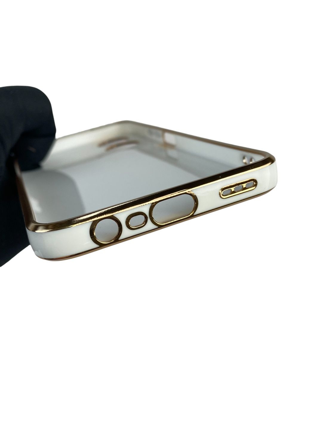 Чехол для A17 с кольцом MagSafe с золотой окантовкой на оппо а17 белый gs1 Oppo (366234548)