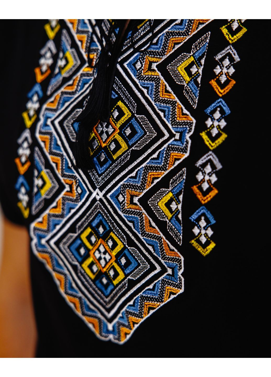 Чорна футболка вишиванка чоловіча чорна xrmaster етніка s візерунок орнамент трикотаж (357489906)