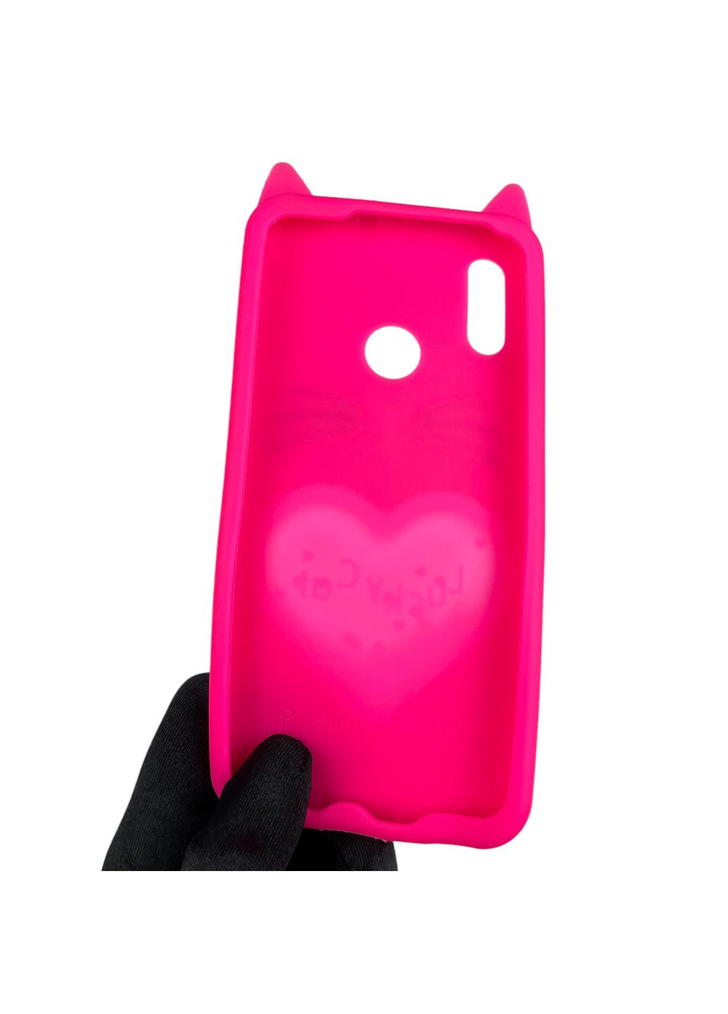 Чохол для Honor 10 Lite дитячий 3д у формі котика переливашка серце на хуавей хонор 10 лайт малиновий Huawei (366018703)