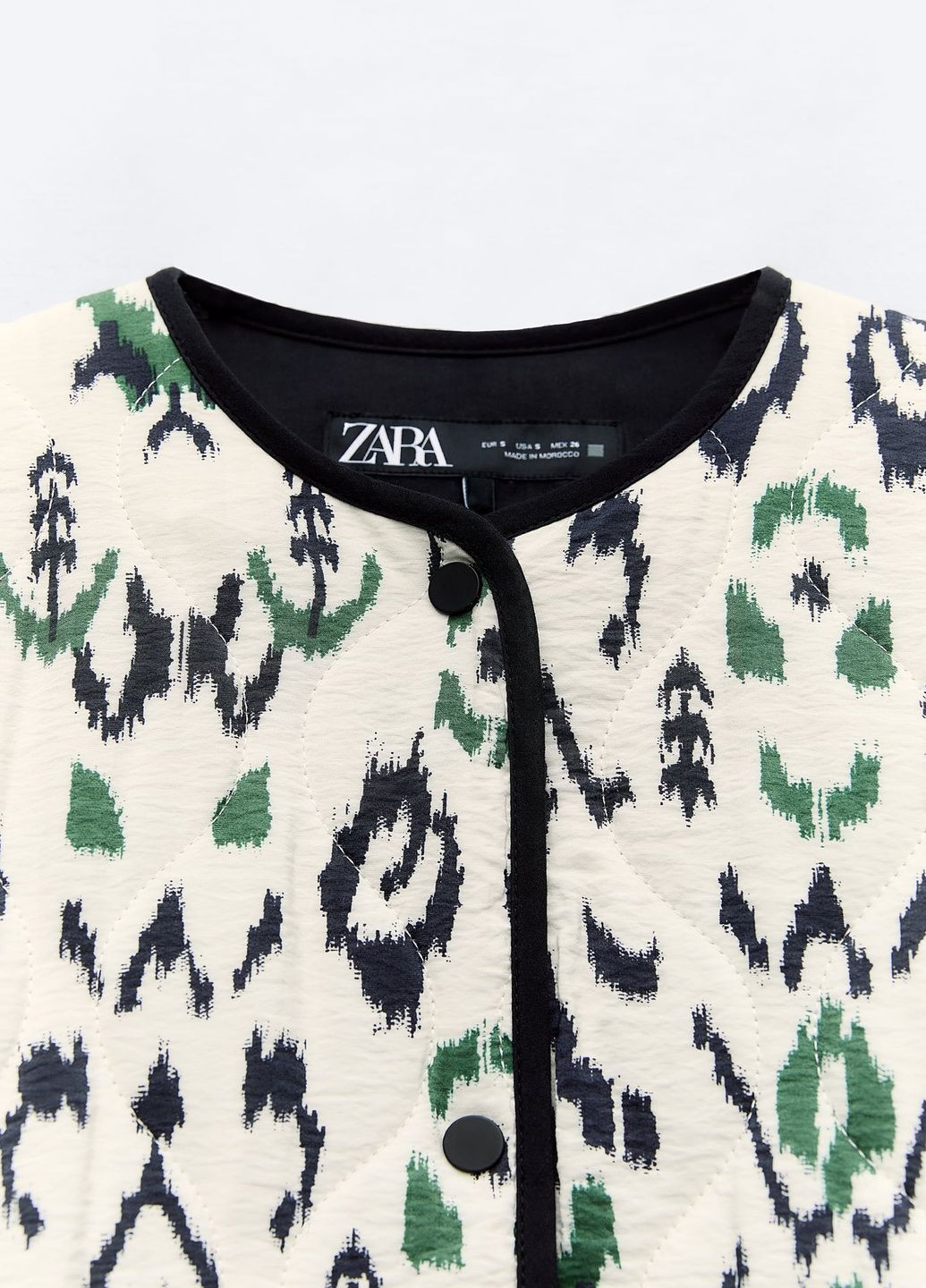 Зеленый женский жакет Zara с абстрактным узором - демисезонный