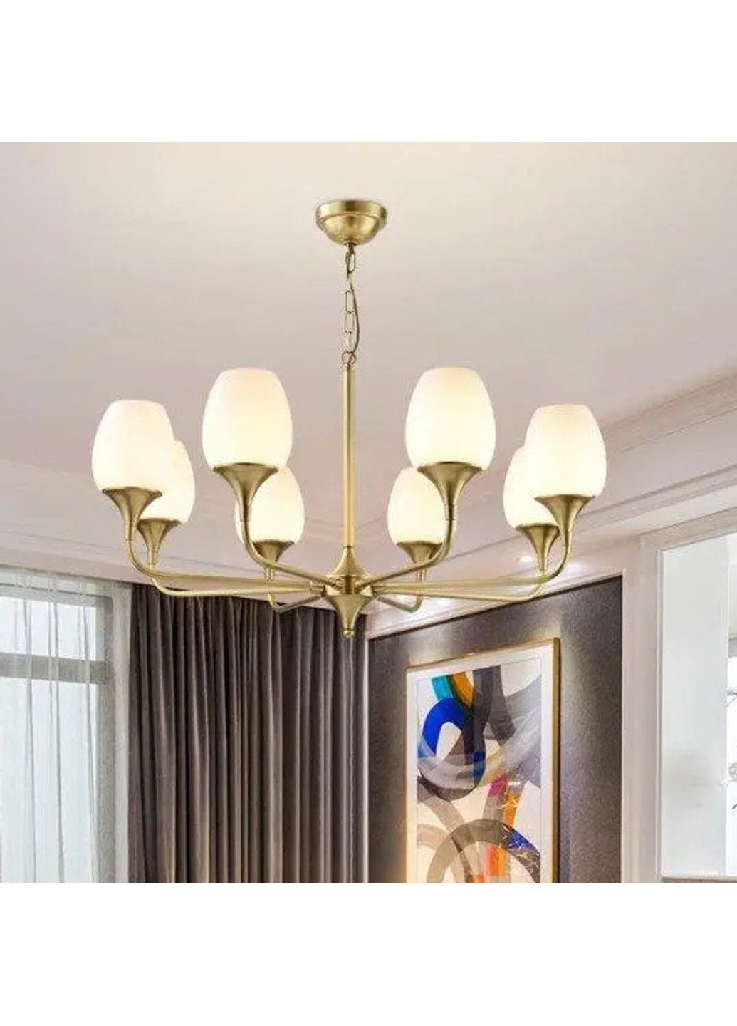 Светодиодная люстра Георгина 5035 (Золотая) на 8 плафонов No Brand (331640416)