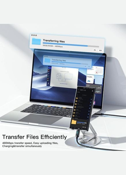 Кабель Enjoy LED Digital Display 7A USB Type-A to USB Type-C 1 м Black (EXCT-XY01-P) Essager (300523847)