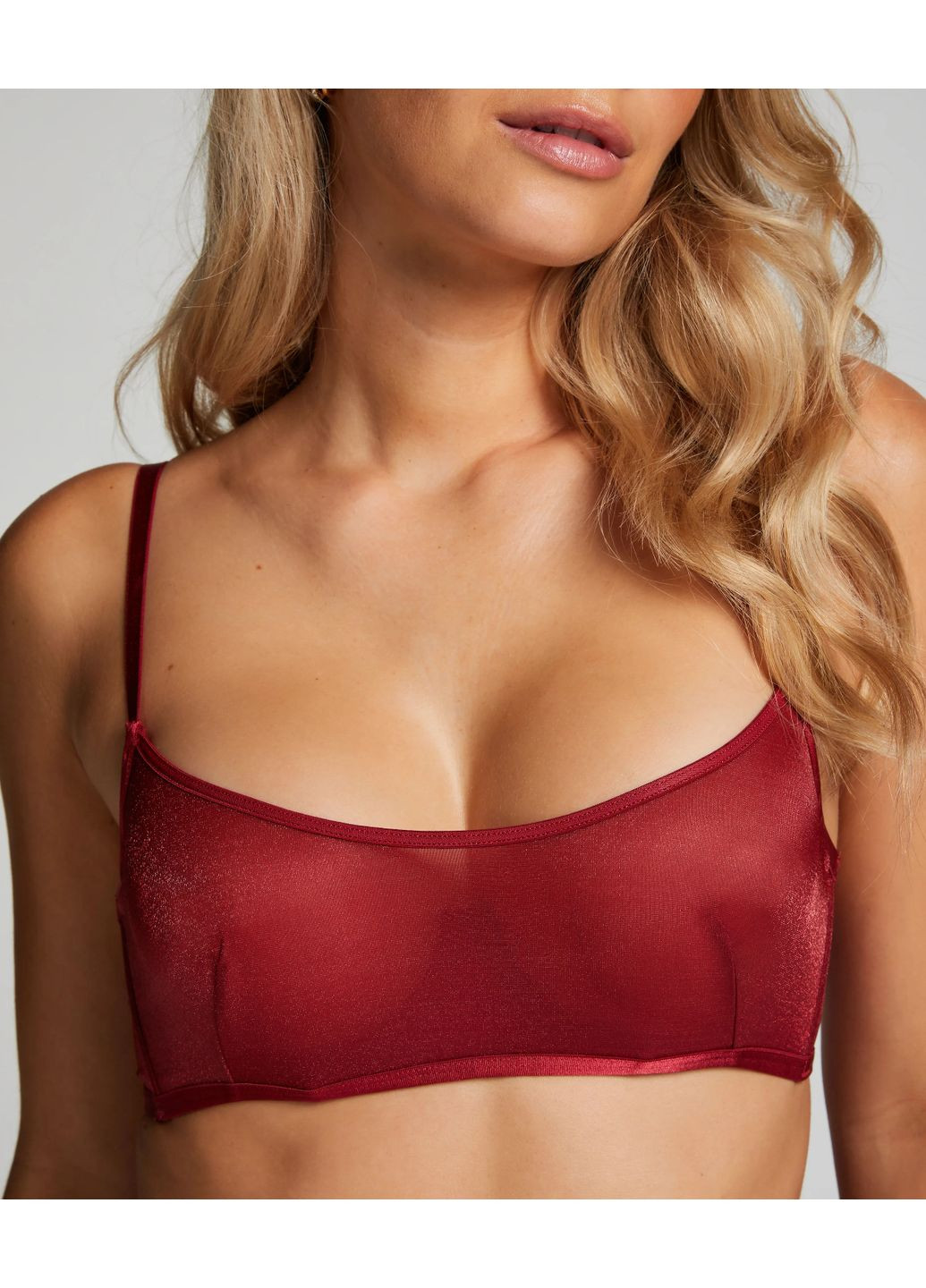 Бордовый полупрозрачный бюстгальтер Hunkemoller