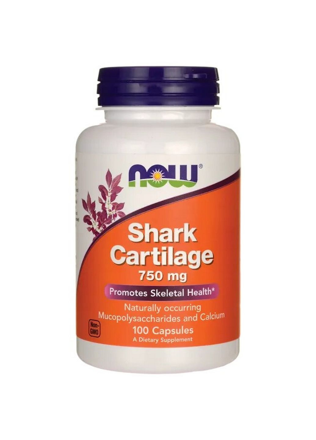 Препарат для суставов и связок Shark Cartilage 750 mg, 100 капсул Now (293482913)