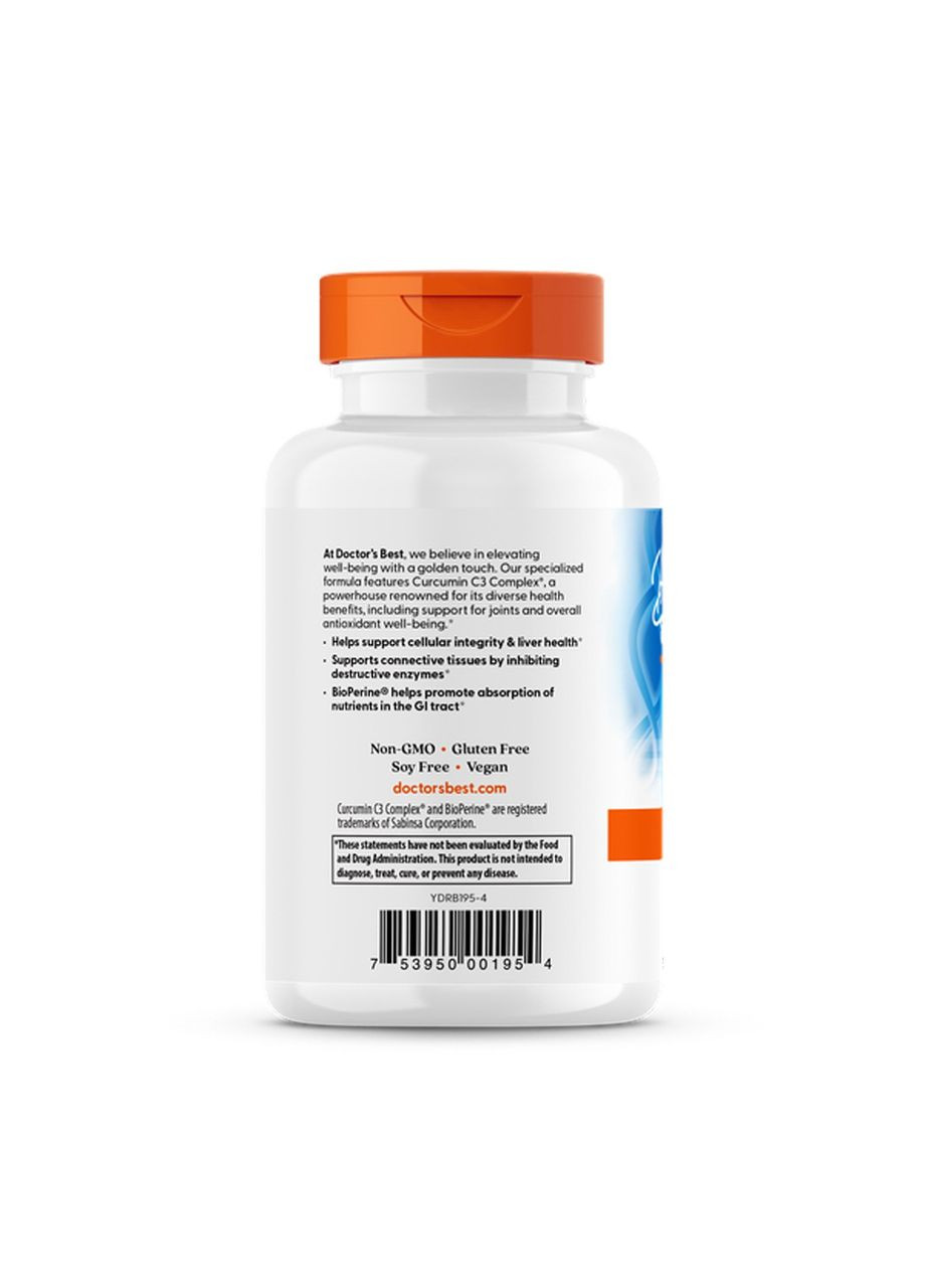 Куркумин High Absorption Curcumin 1000 мг 120 вег таб Doctor's Best (359473117)