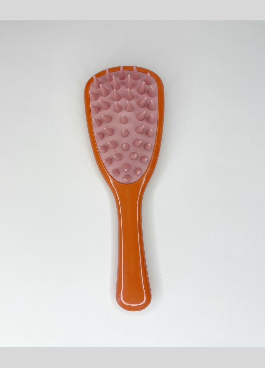 Щітка-масажер Для шкіри голови Помаранчевий рожевий 22 см х 7.5 см Finding (316251230)