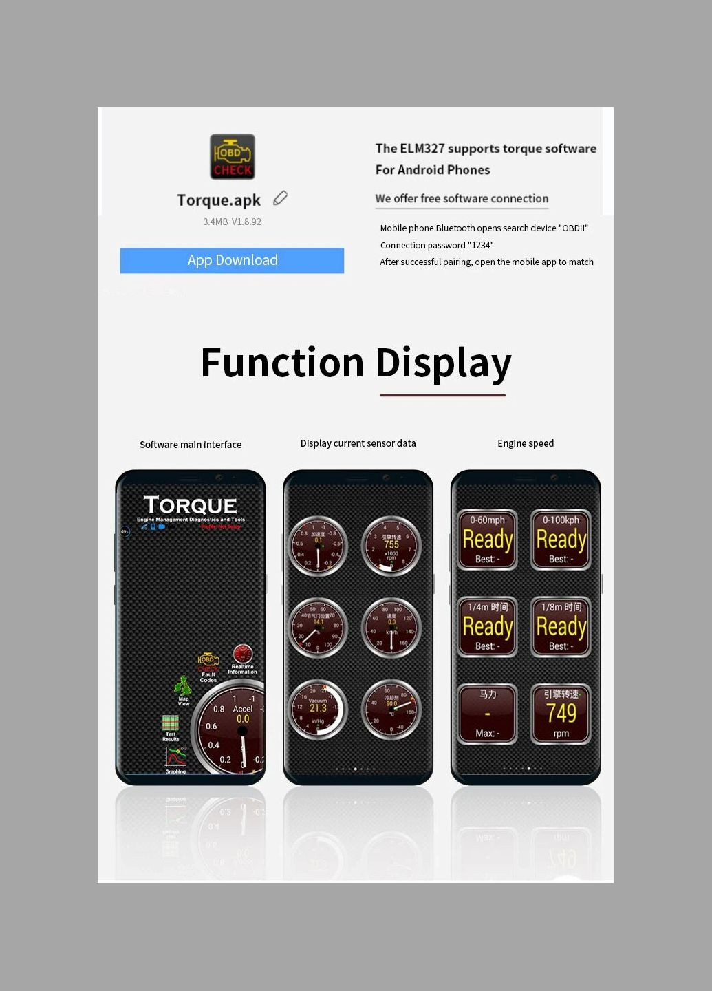 327 Mini V2.1 Bluetoothдетектор OBD Dual Mode 5.1 Bluetooth сканер неисправности автомобиля ELM (297707683)