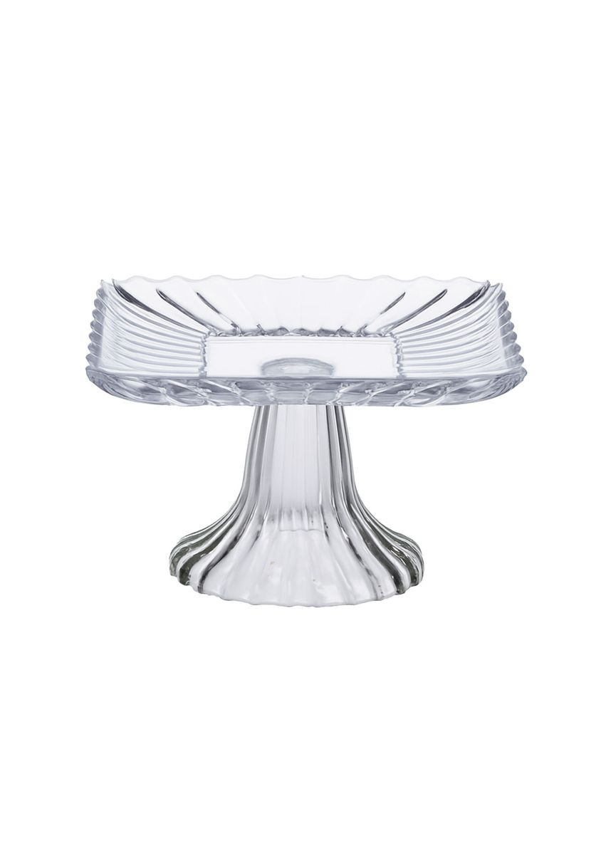 Тортівниця із товстого скла на ніжці 16*16*9 см квадратна Yiwu (363840703)