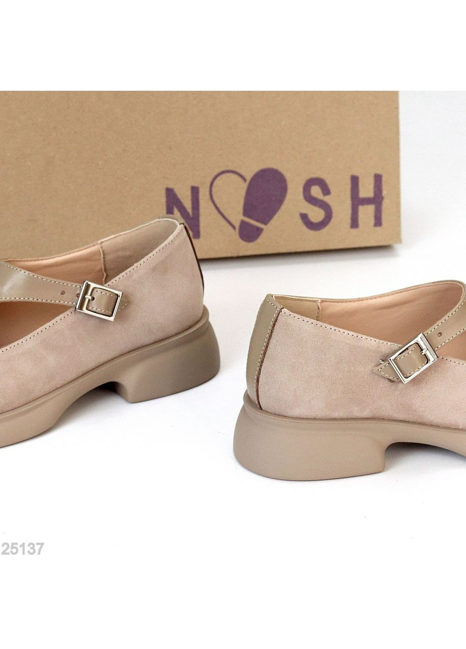Helen Натуральные туфли в оригинальном дизайне бежевый з натуральная замша, натуральная кожа, украина — (355067579)