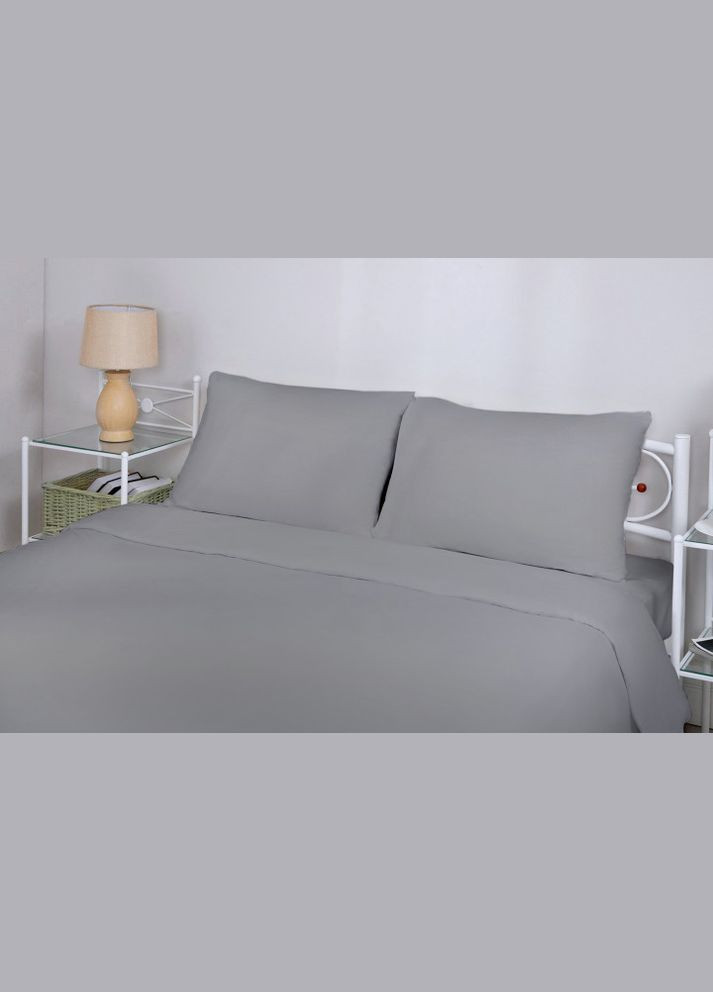 Комплект постільної білизни Бязь Premium Grey Полуторний Євро (GDCGBS160220) Good-Dream (321966944)