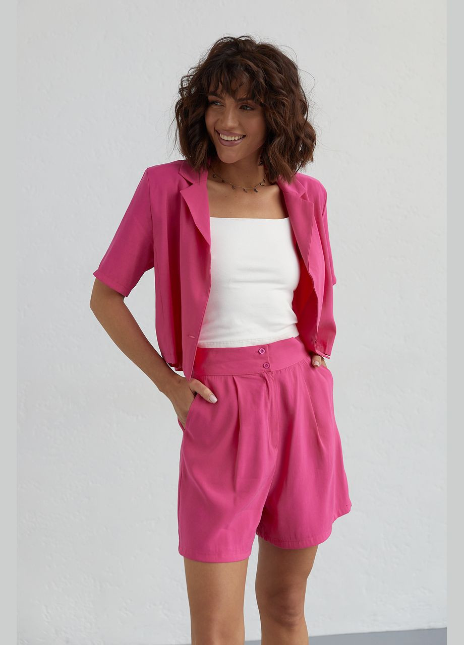 Літній жіночий костюм з жакетом та шортами 9390 Lurex (280910778)