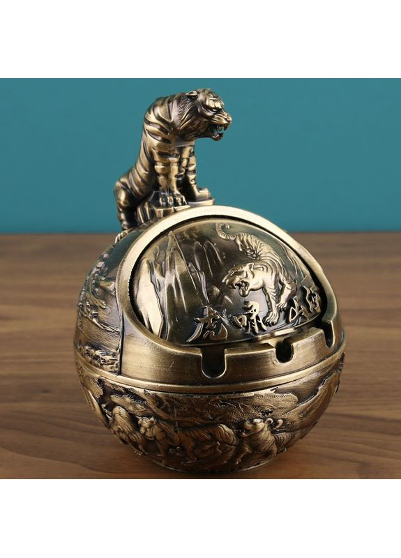 Металева попільничка рік Тигра (Колір Латунь) No Brand (292260559)