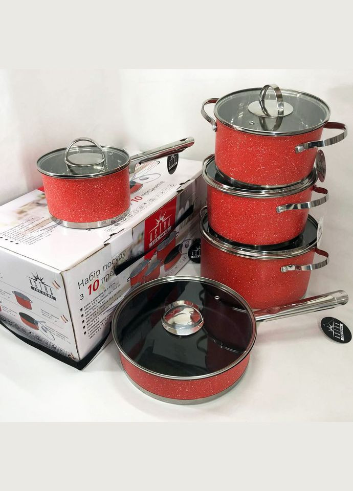 Набір посуду 10 предметів A-2510, набір каструль з антипригарним покриттям, гарні каструлі Astra (364664579)