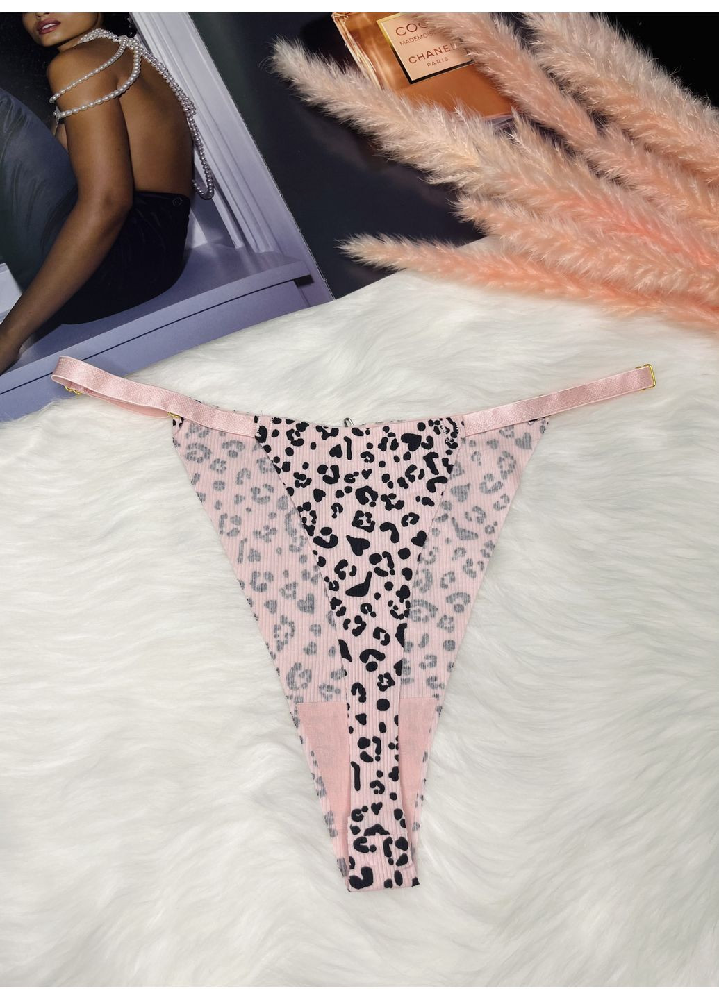 Трусики стрінги бавовняні безшовні в рубчик з регуляторами об'єму на стегнах Vimerlea's spring (350935615)