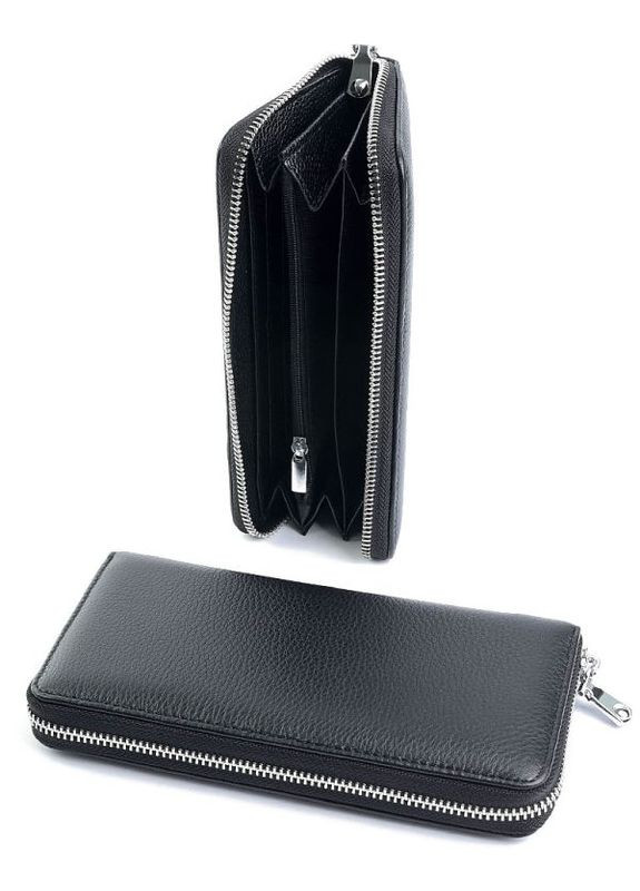 Кожаный женский кошелек черный No Brand (292920457)