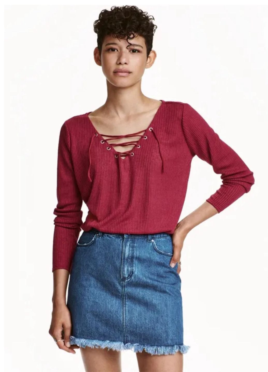 Бордовий демісезонний джемпер жіночий джемпер H&M