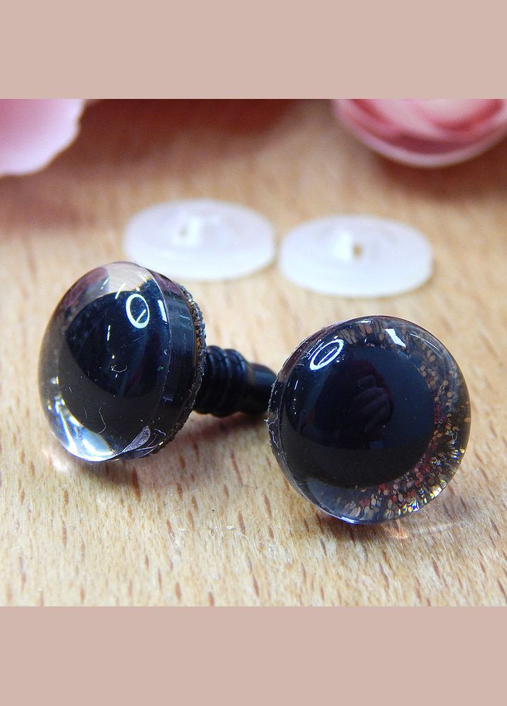 Глаза для игрушек блестящие (трапеция), 12 мм, тем.-коричневые, 2 шт No Brand (340482732)