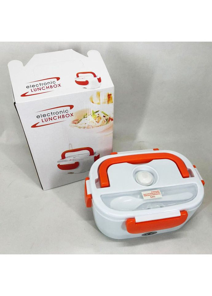 Ланч бокс електричний із підігрівом Lunch Heater 220V Pro, контейнер для їжі з відсіками. Колір: помаранчевий No Brand (365813033)