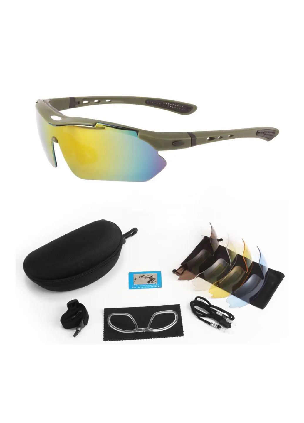Защитные очки тактические олива 0089 с поляризацией 5 линз One siz+ Oakley (280826712)
