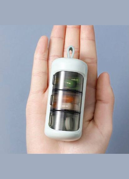 Кишенькова пігульниця-циліндр на 3 відділення рожевий No Brand (338400932)