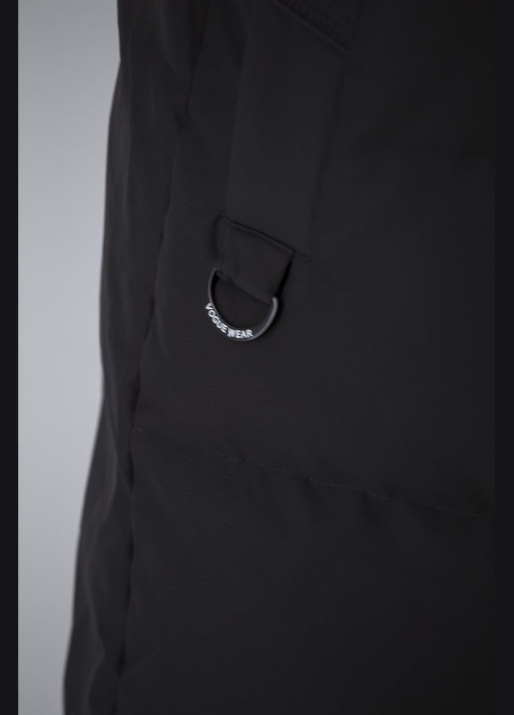 Чорна зимня чоловічий зимовий пуховик: біопух, двокольоровий, спортивний стиль (, ), 45835 Snow Image