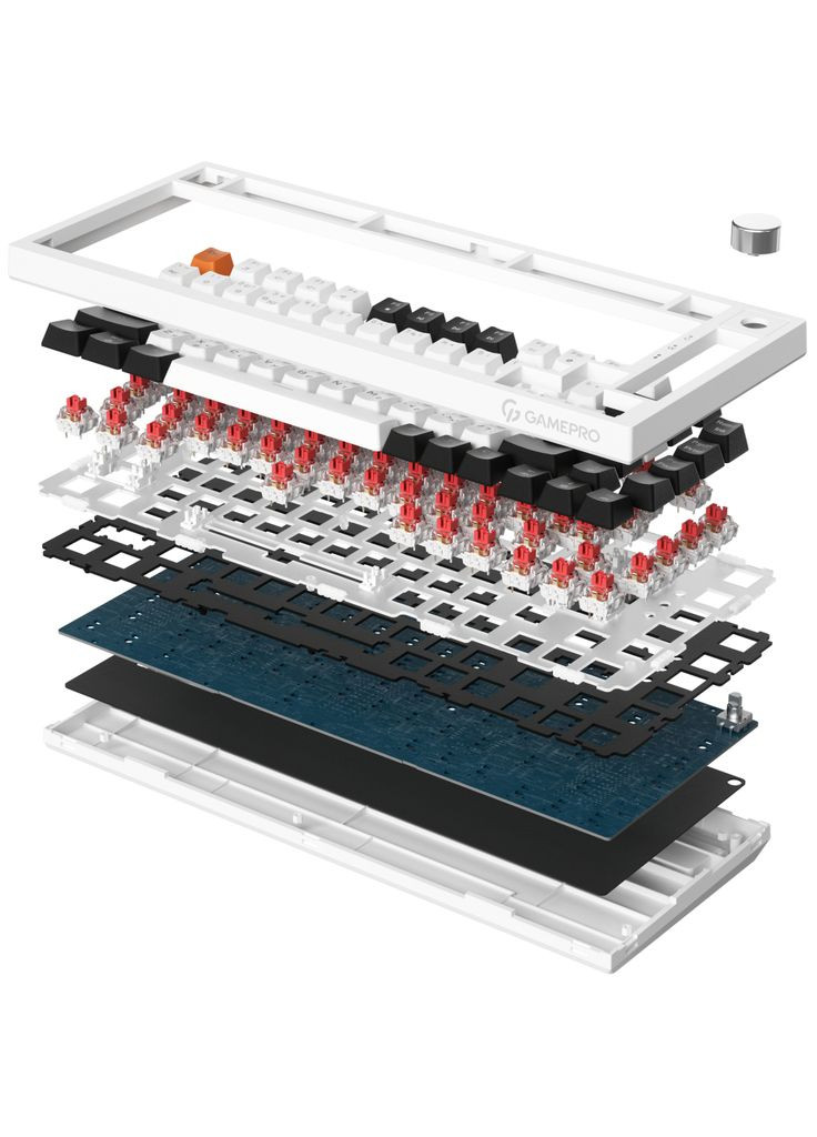 Клавіатура MK160B Hot-Swap Red Swich RGB USB UA Black (MK160B) GAMEPRO (306461297)