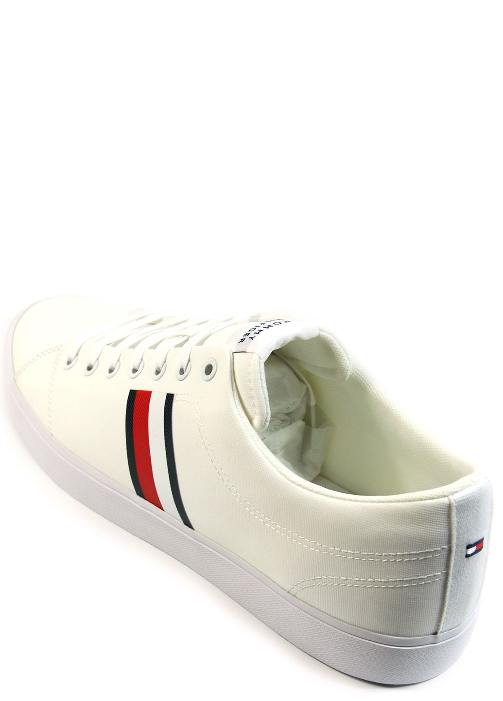 Білі чоловічі кеди th hi vulc low core stripes mesh Tommy Hilfiger