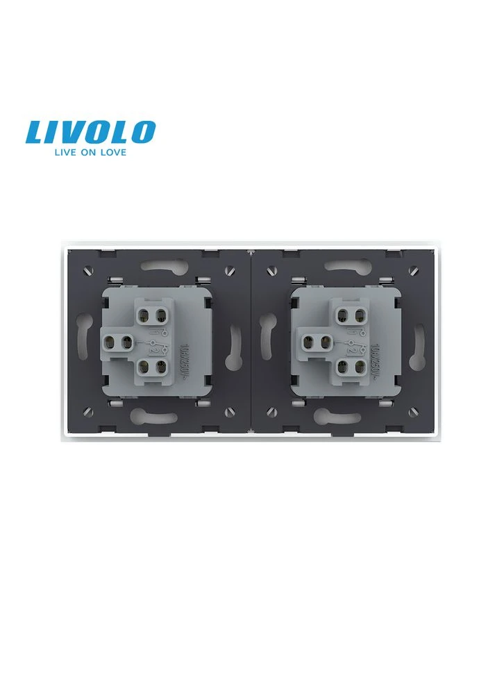 Двоклавішний вимикач (1-1) скло (VL-C7K1K1-11) Livolo (375457446)