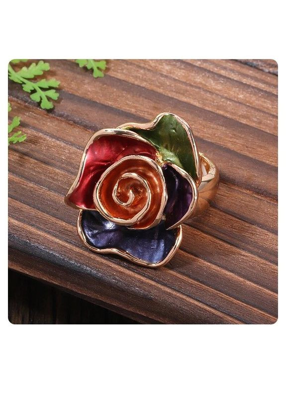 Кольцо женское ручной работы в виде цветка Роза покрытый эмалью размер любой от 17 Fashion Jewelry (289355687)