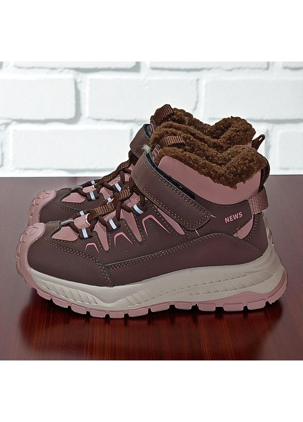 Розово-лиловые спортивные, повседневные, кэжуал зимние зимние ботинки для девочки дутики термоботинки на овчине зимние хайтопы липучках Tom.M