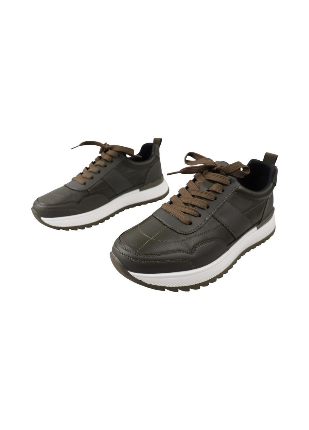 Зеленые кроссовки мужские зеленые натуральная кожа Lifexpert 1945-25DTS