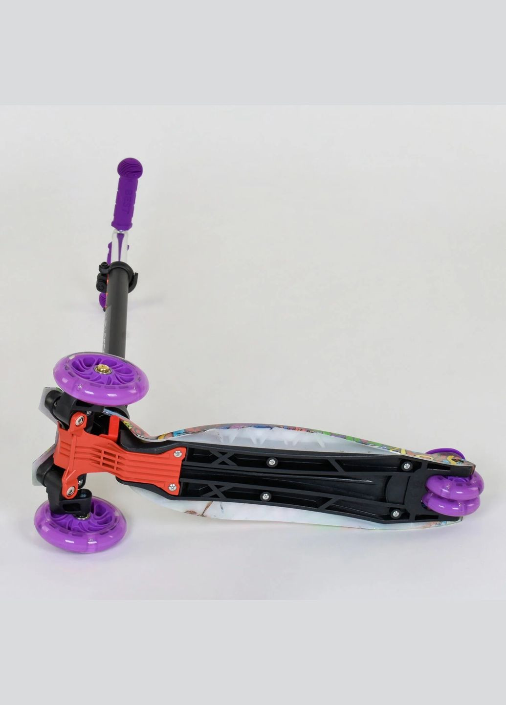 Детский самокат A 24646. Пластмассовый, 4 PU колеса с подсветкой. Фиолетовый Best Scooter (291985632)